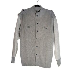 G-Star Raw Men's Mixed-Media Button-Up Cardigan, Size Large
